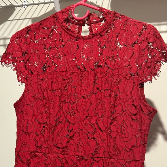 Beautiful cranberry red lace dress - Picture 2 of 9